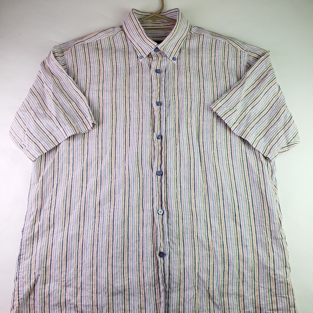 Robert Talbott Classic Button Down SS Shirt Strip